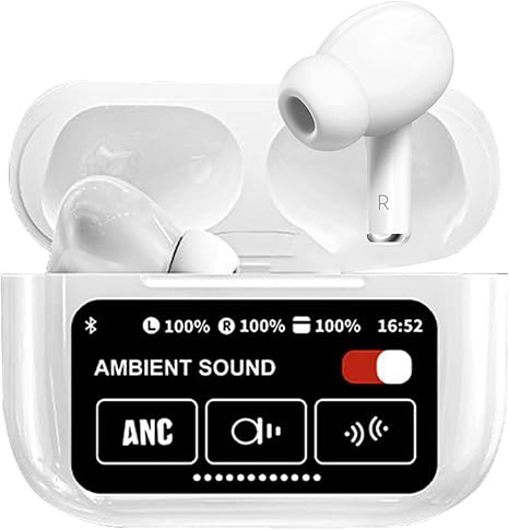 A9 Pro Earbuds with ANC/ENC LED Display Screen OR Advanced Noise Cancelling