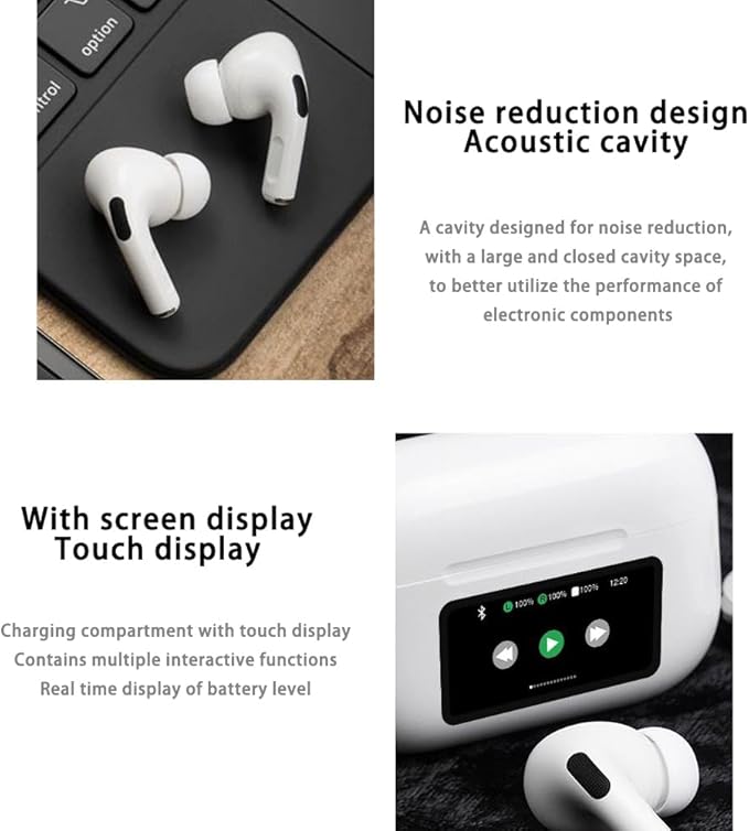 A9 Pro Earbuds with ANC/ENC LED Display Screen OR Advanced Noise Cancelling